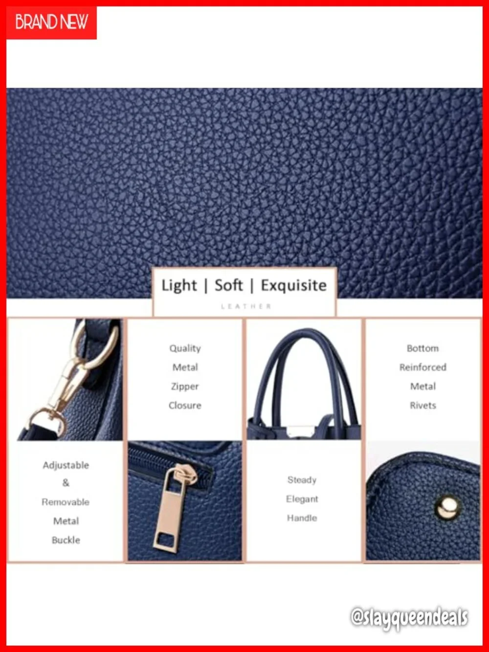 Leather Crossbody Tote Satchel Shoulder Bag Faux Leather Handbag